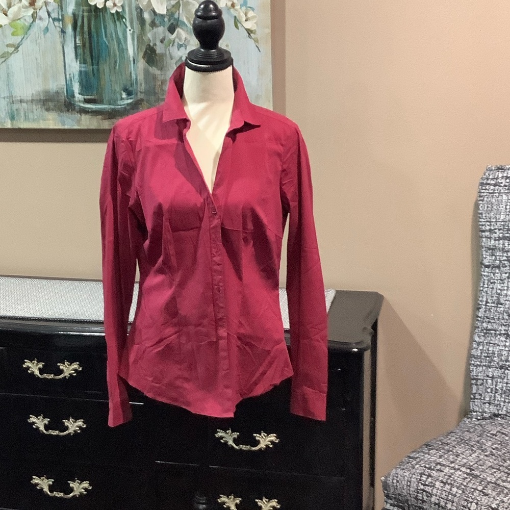 Simply Styled Women's Red Button-Down Shirt